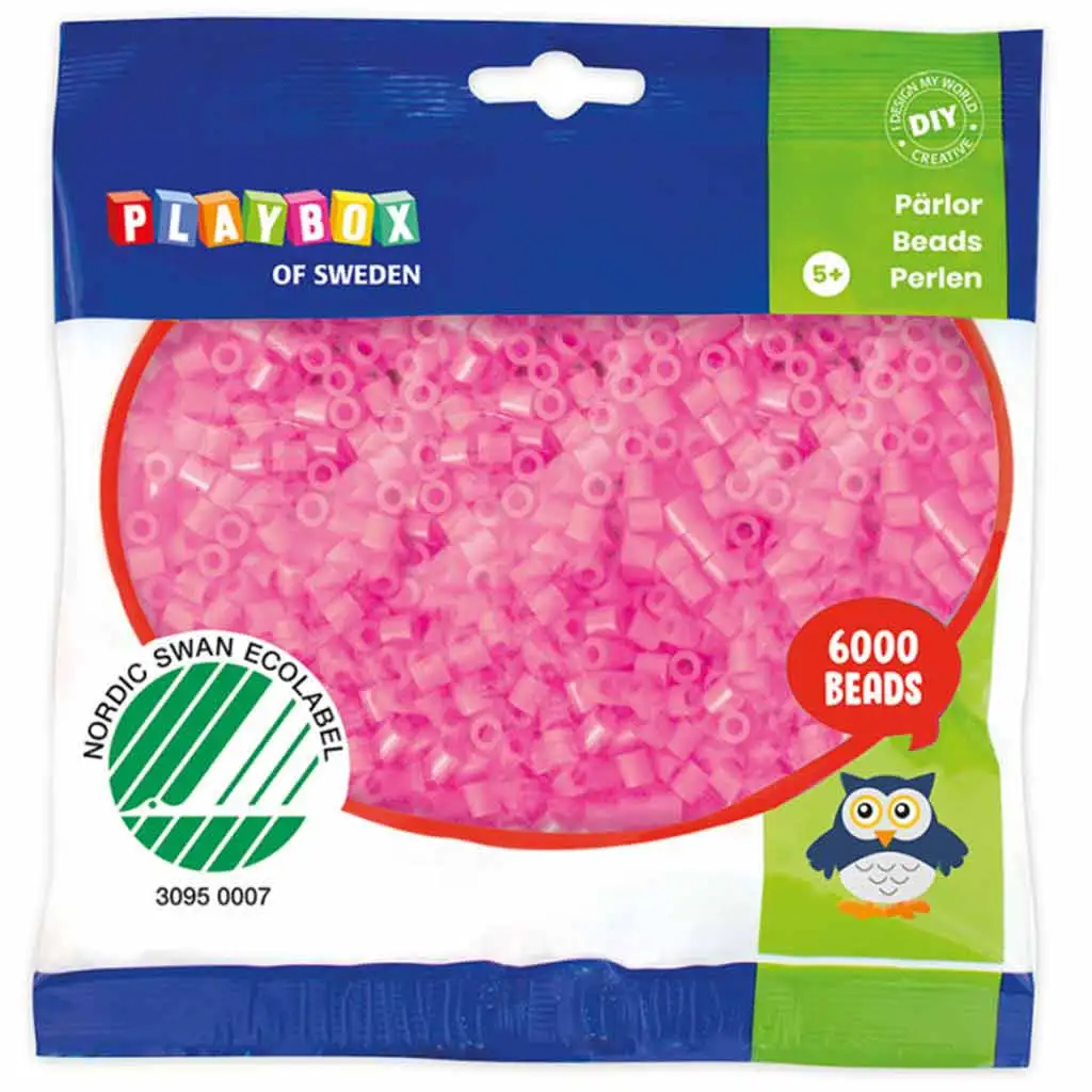 imagen de PlayBox: paquete de 6000 cuentas MIDI planchables de 5 mm en color rosa 1