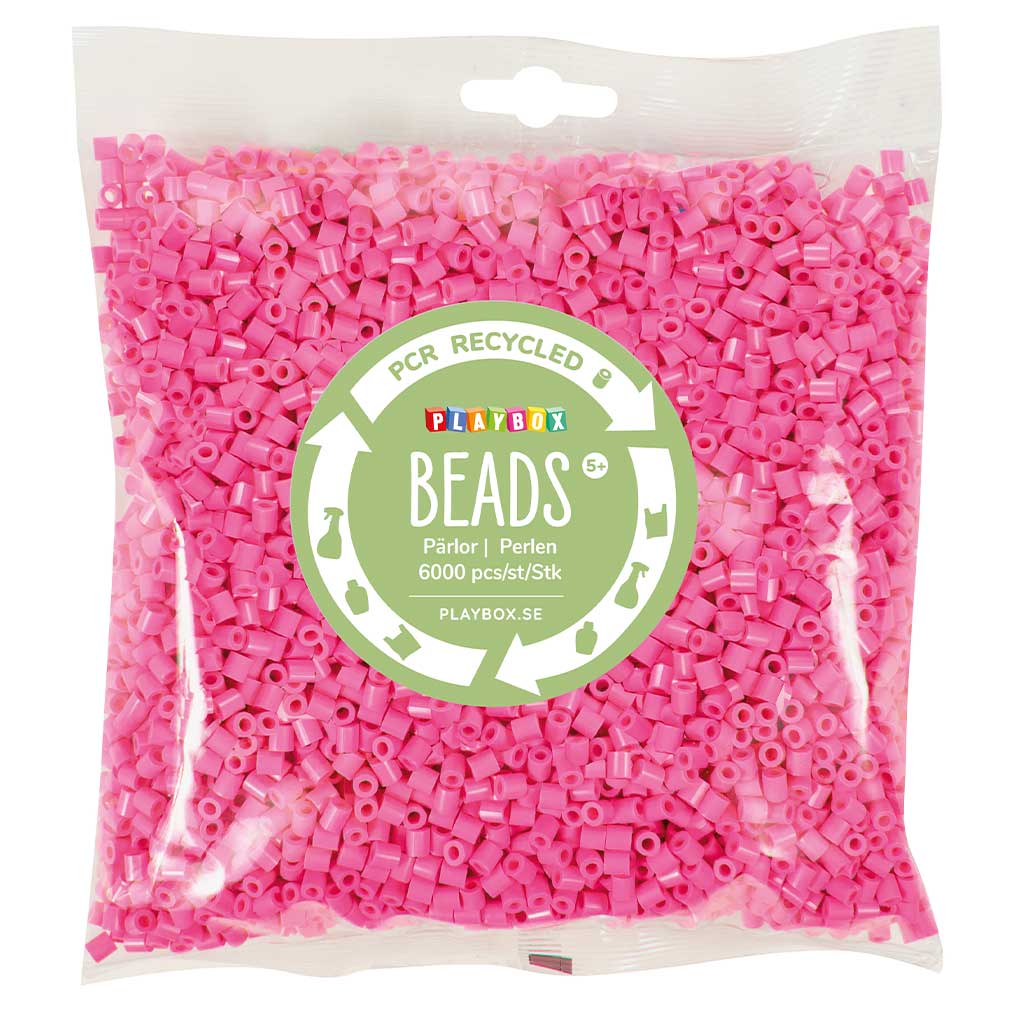 imagen de PlayBox: Paquete de 6000 cuentas MIDI planchables de 5 mm recicladas en color rosa 1