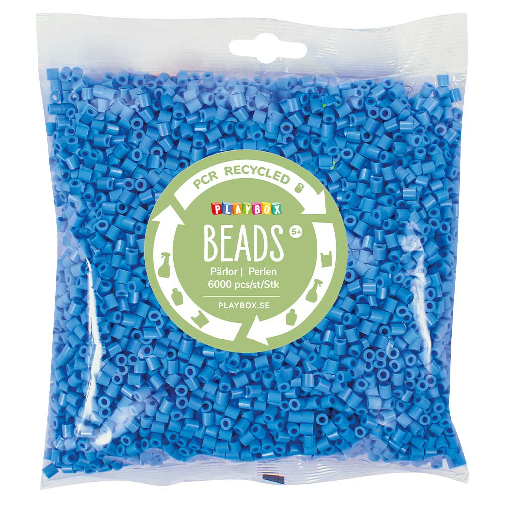 imagen de PlayBox: Paquete de 6000 cuentas MIDI planchables de 5mm recicladas en color azul 1