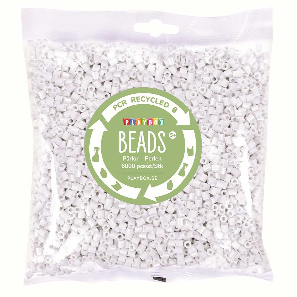imagen de PlayBox: Paquete de 6000 cuentas MIDI planchables de 5mm recicladas en color blanco 1