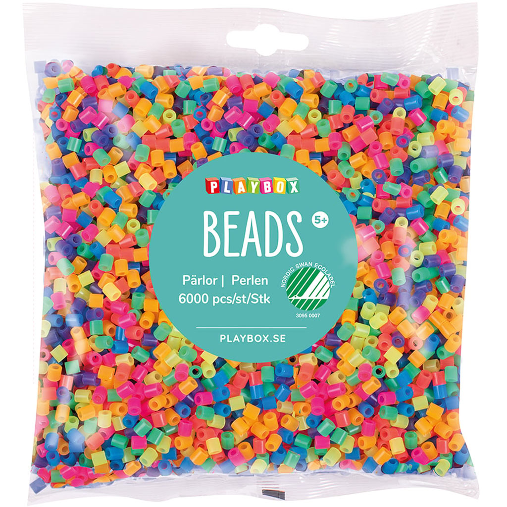 imagen de PlayBox: paquete de 6000 perlas planchables de colores neón de 5mm 1