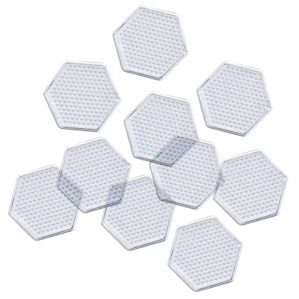 imagen de PlayBox: Paquete de base en forma de hexágono para perlas planas MIDI de 5 mm 7,5 cm set de 10 unidades 1