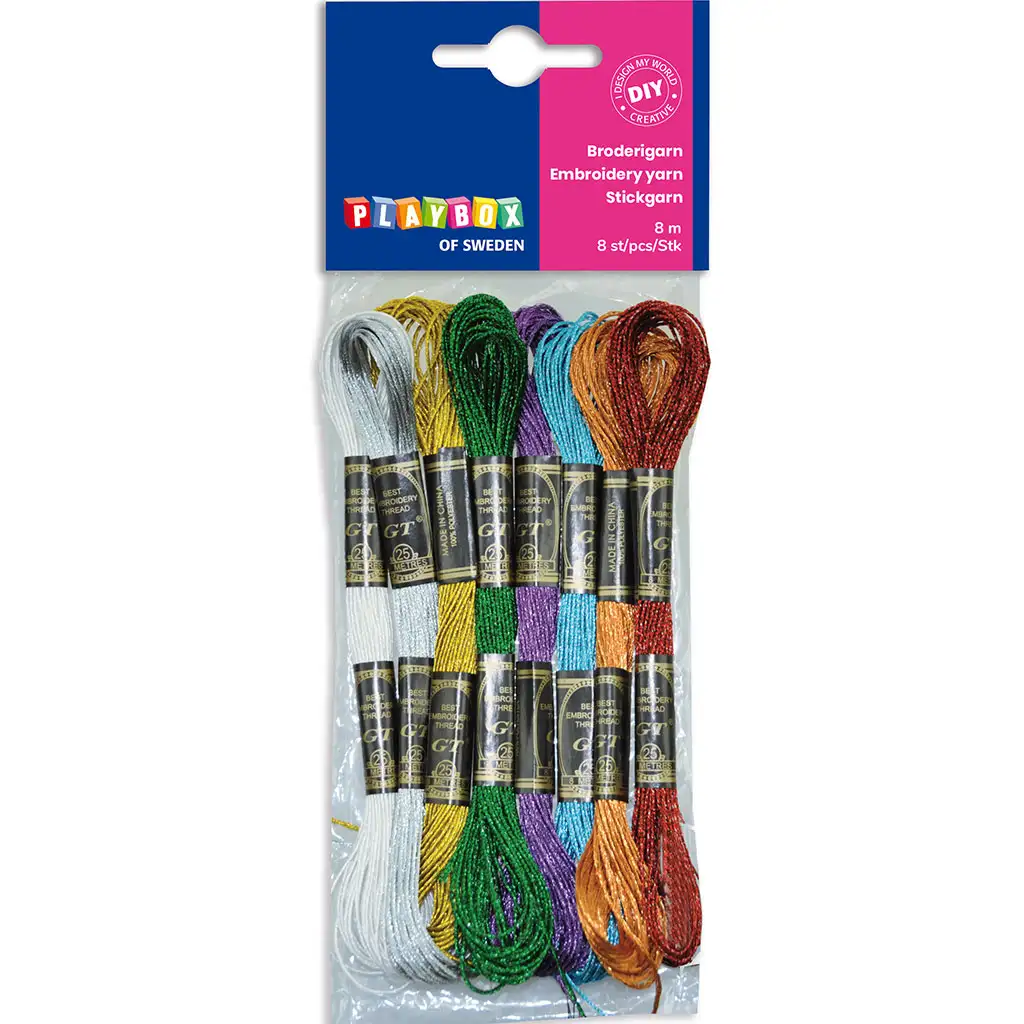 imagen de Playbox: paquete de hilo brillante de 8 piezas en diferentes colores 8x8m 1