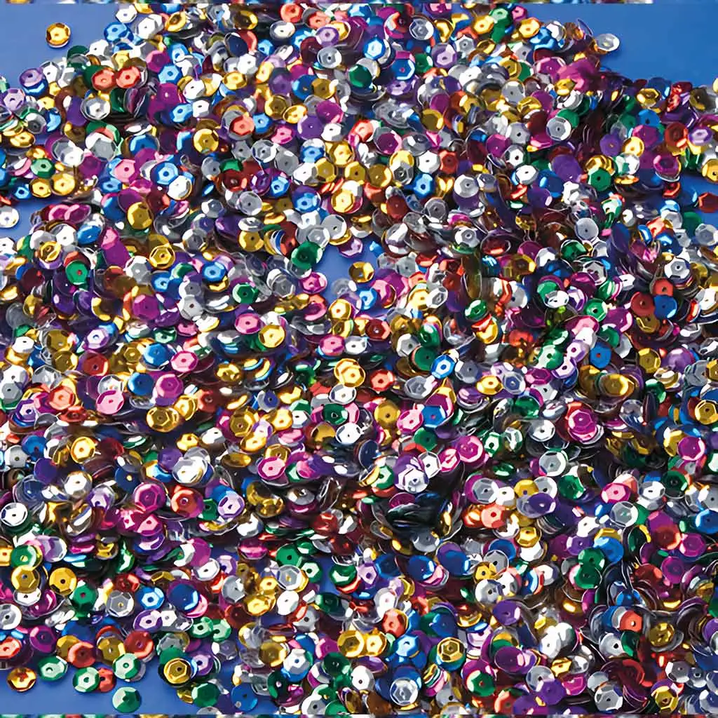 imagen de PlayBox: Paquete de lentejuelas de colores 6mm de diámetro 100g 1