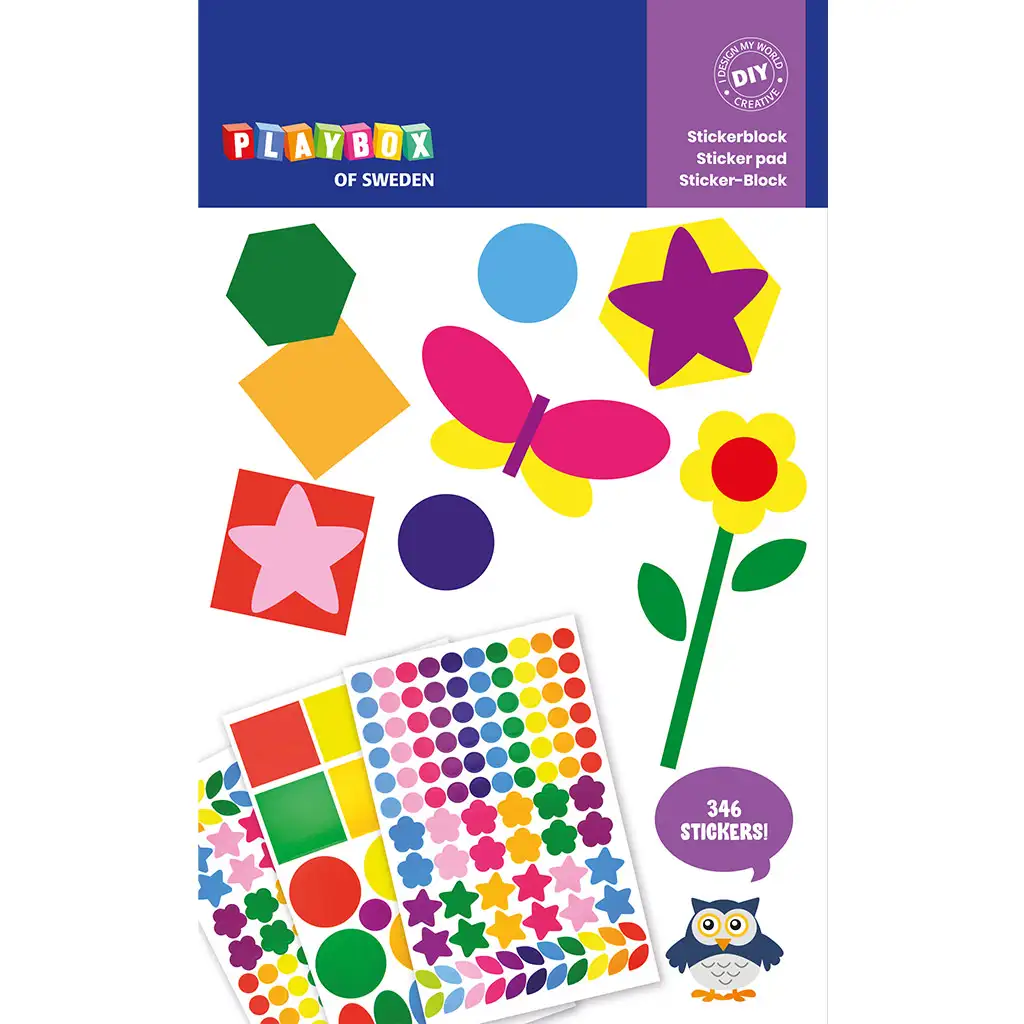 imagen de PlayBox: Paquete de pegatinas decorativas 3 hojas 346 unidades 1