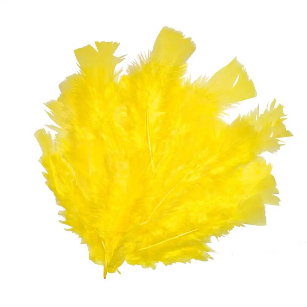 imagen de PlayBox: Paquete de plumas de pavo amarillo de 48 unidades 1