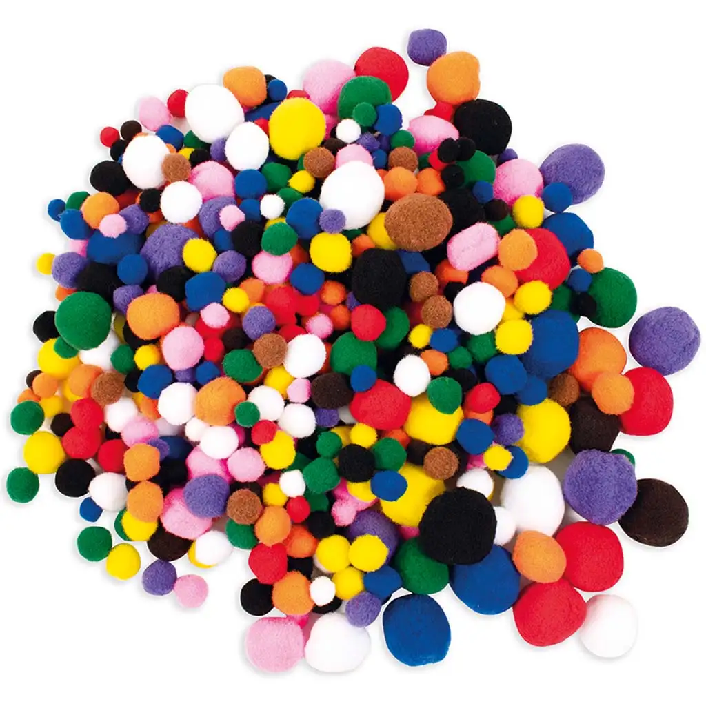 imagen de PlayBox: Paquete de pompones de colores básicos de 525 unidades 1