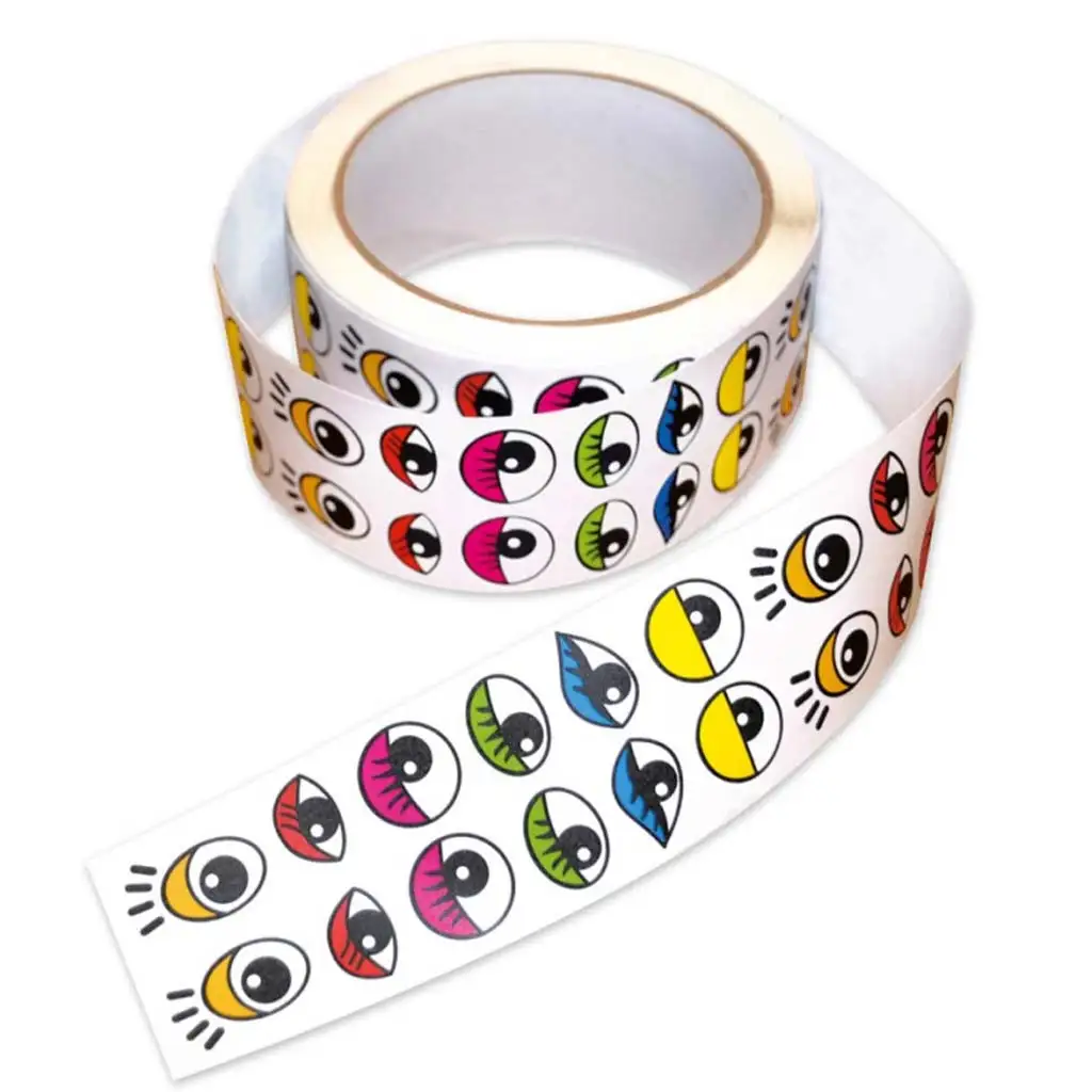 imagen de PlayBox: Pegatinas de ojos de diferentes tamaños y colores, paquete de 2000 unidades 1