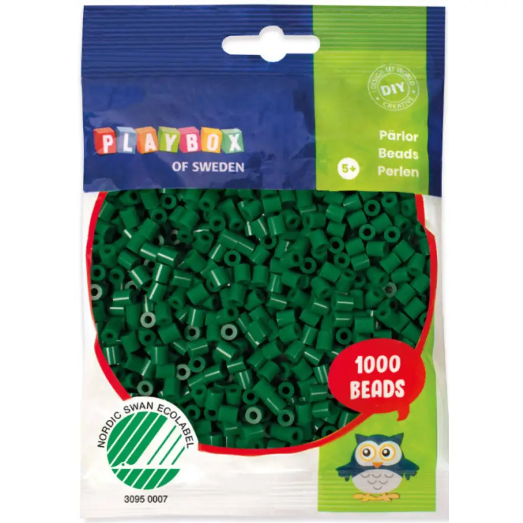 imagen de PlayBox: Perlas de planchar MIDI de 5 mm en color verde jungla, paquete de 1000 unidades 1
