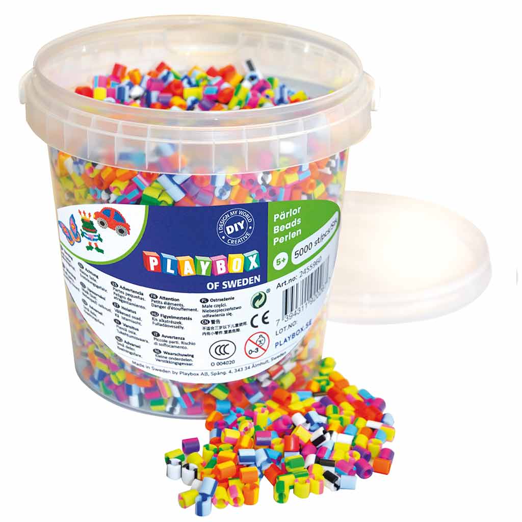 imagen de PlayBox: Perlas de planchar MIDI de 5 mm - piezas a rayas 5000ud 1