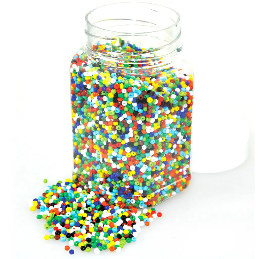 imagen de PlayBox: Perlas de plástico de colores para enhebrar 2-3 mm paquete de 500g 1