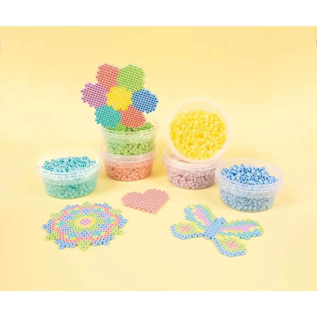 imagen de PlayBox: Perlas MIDI planchables de 5 mm en 6 colores pastel 6000 unidades 2