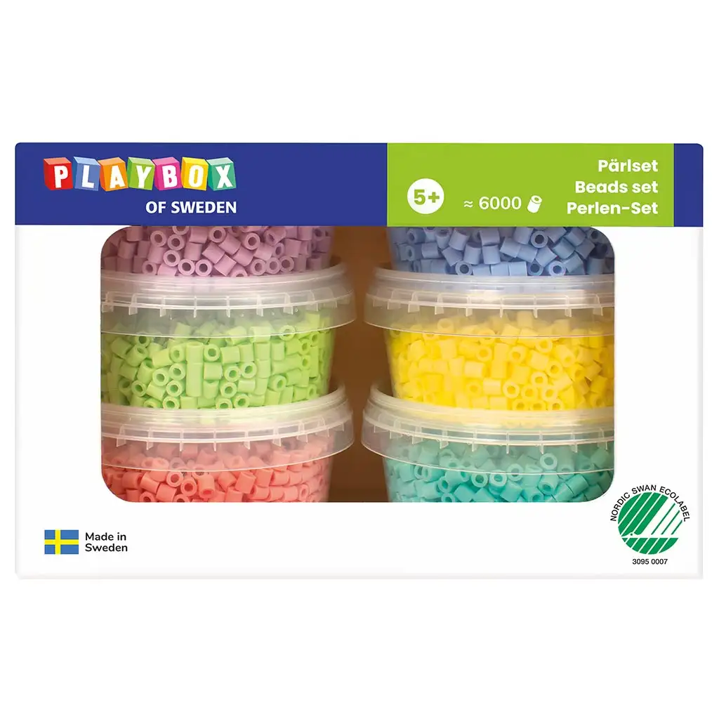imagen de PlayBox: Perlas MIDI planchables de 5 mm en 6 colores pastel 6000 unidades 1
