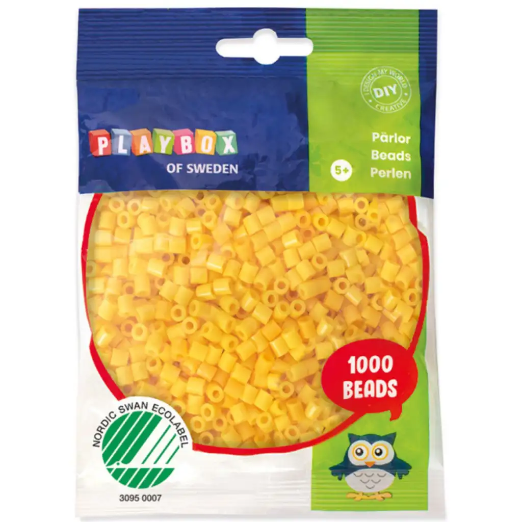imagen de PlayBox: Perlas MIDI planchables de 5 mm en color amarillo, 1000 unidades 1