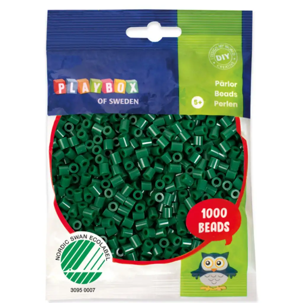 imagen de PlayBox: Perlas MIDI planchables de 5 mm en color verde oscuro, 1000 unidades 1