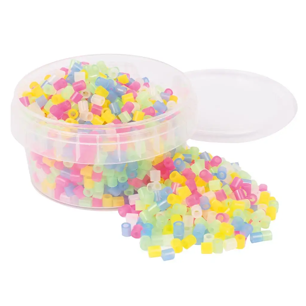 imagen de PlayBox: Perlas MIDI planchables de 5 mm en colores claros y transparentes de 1000 unidades 1