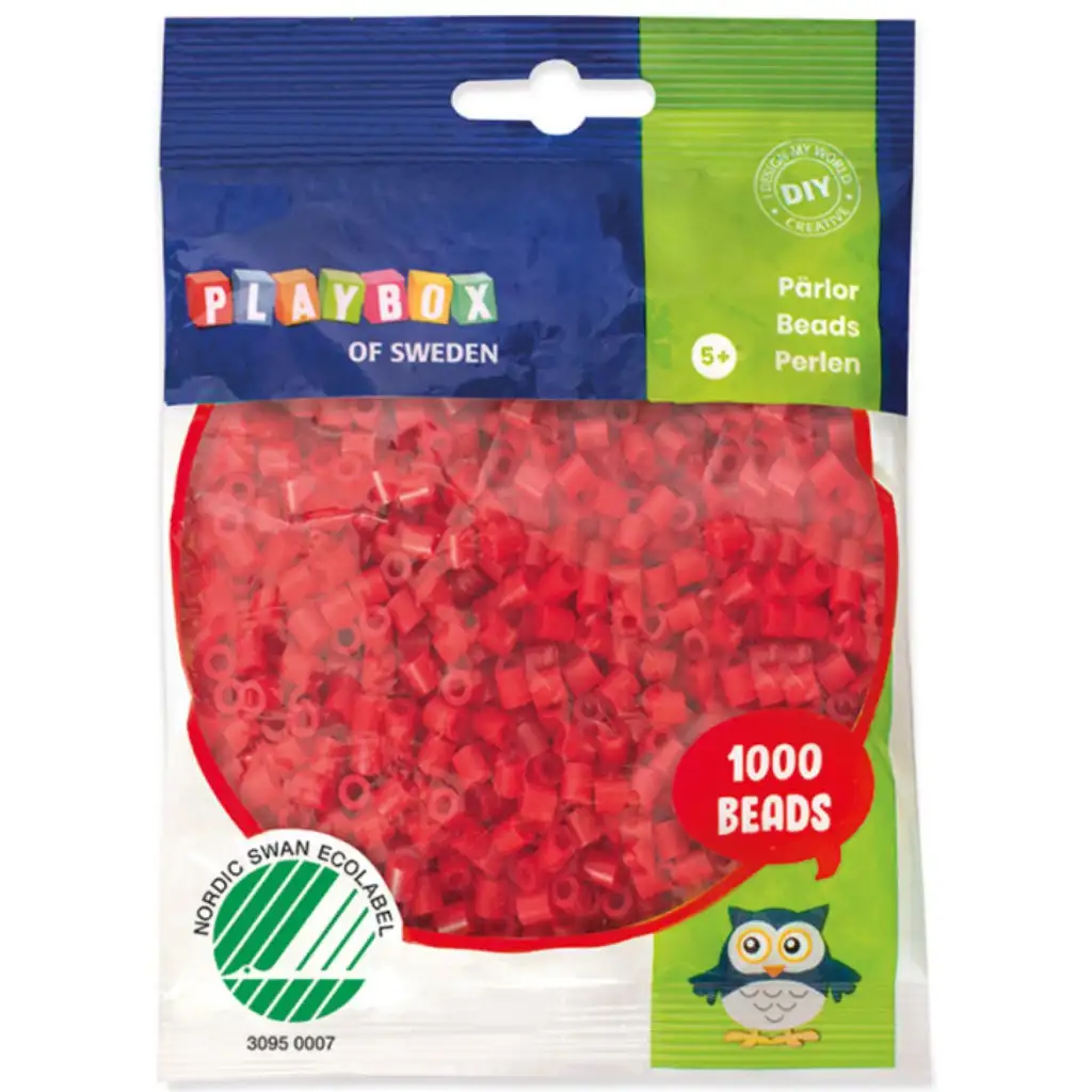 imagen de PlayBox: Perlas MIDI planchables de 5mm en color rojo, 1000 unidades 1