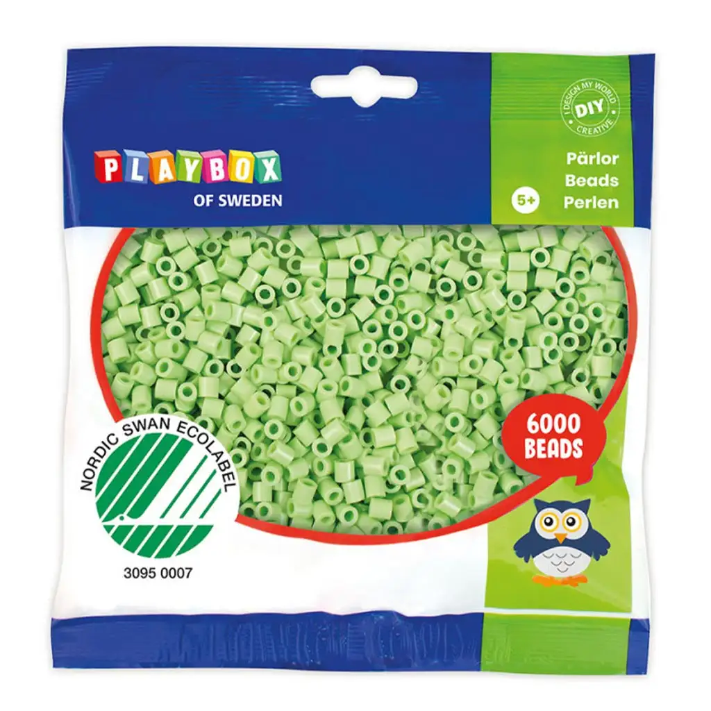imagen de PlayBox: Perlas MIDI planchables de 5mm en color verde pastel de 6000 unidades 1