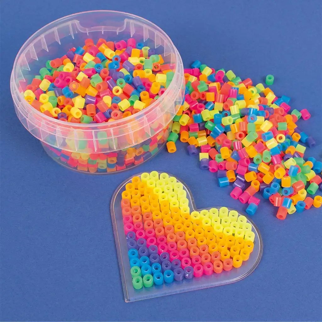 imagen de PlayBox: Perlas MIDI planchables de 5mm en colores neón de 1000 piezas 2