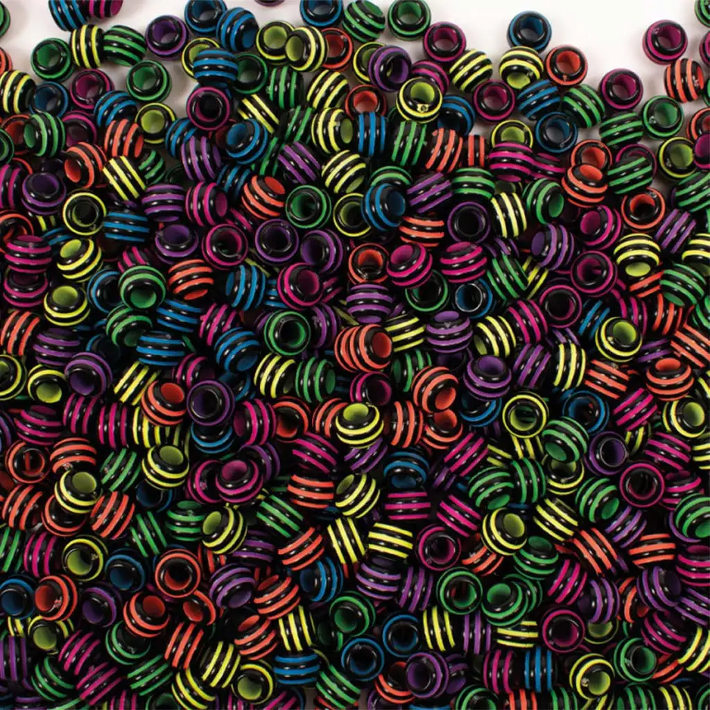 imagen de PlayBox: Perlas negras con rayas de colores de 1550 piezas 9mm 1