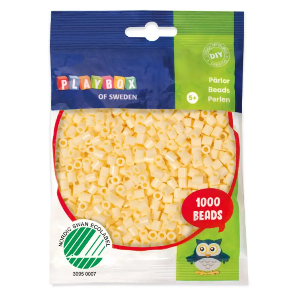 imagen de PlayBox: Perlas planas de 5 mm para planchar en color amarillo claro, 1000 unidades 1