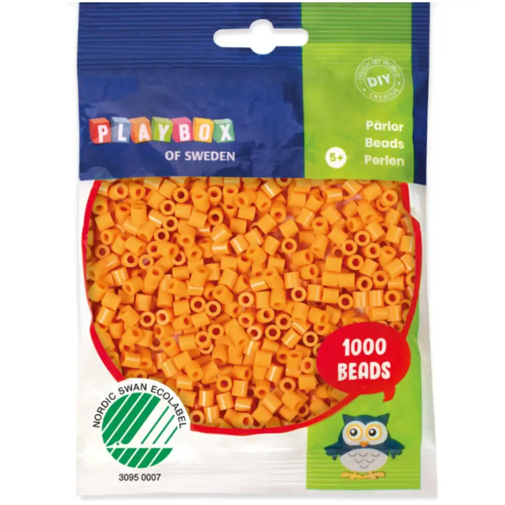 imagen de PlayBox: Perlas planas de 5 mm para planchar en color ámbar, 1000 unidades 1