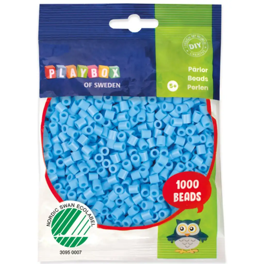 imagen de PlayBox: Perlas planas de 5 mm para planchar en color azul claro, 1000 unidades 1