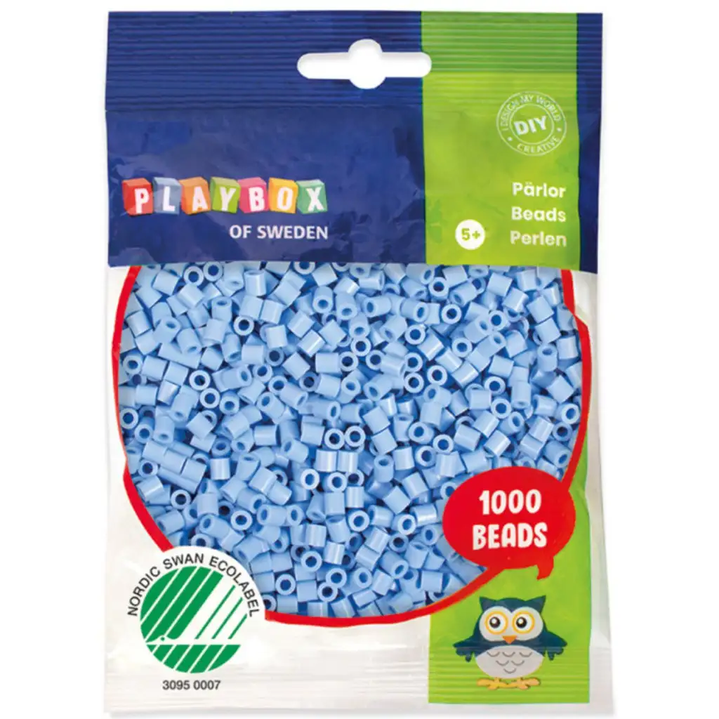 imagen de PlayBox: Perlas planas de 5 mm para planchar en color azul pastel, 1000 unidades 1