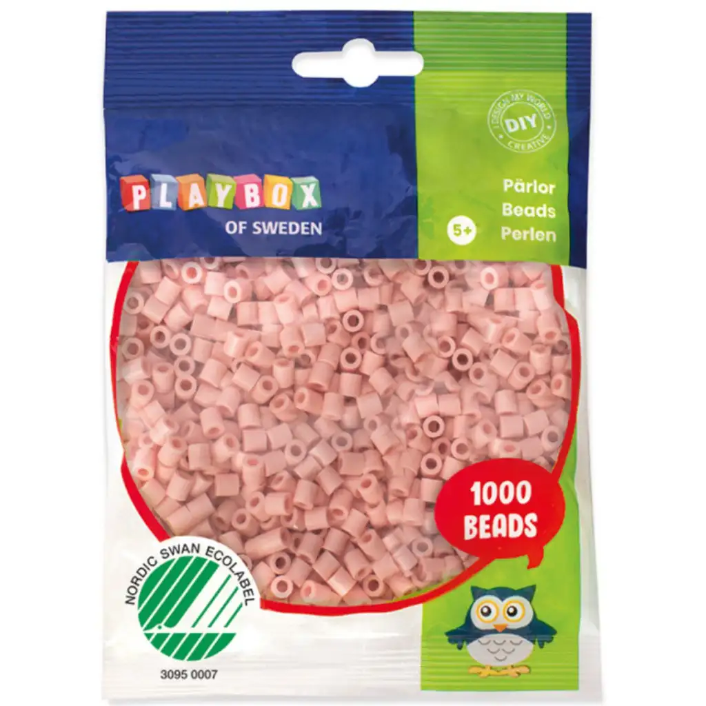 imagen de PlayBox: Perlas planas de 5 mm para planchar en color beige claro, paquete de 1000 unidades 1