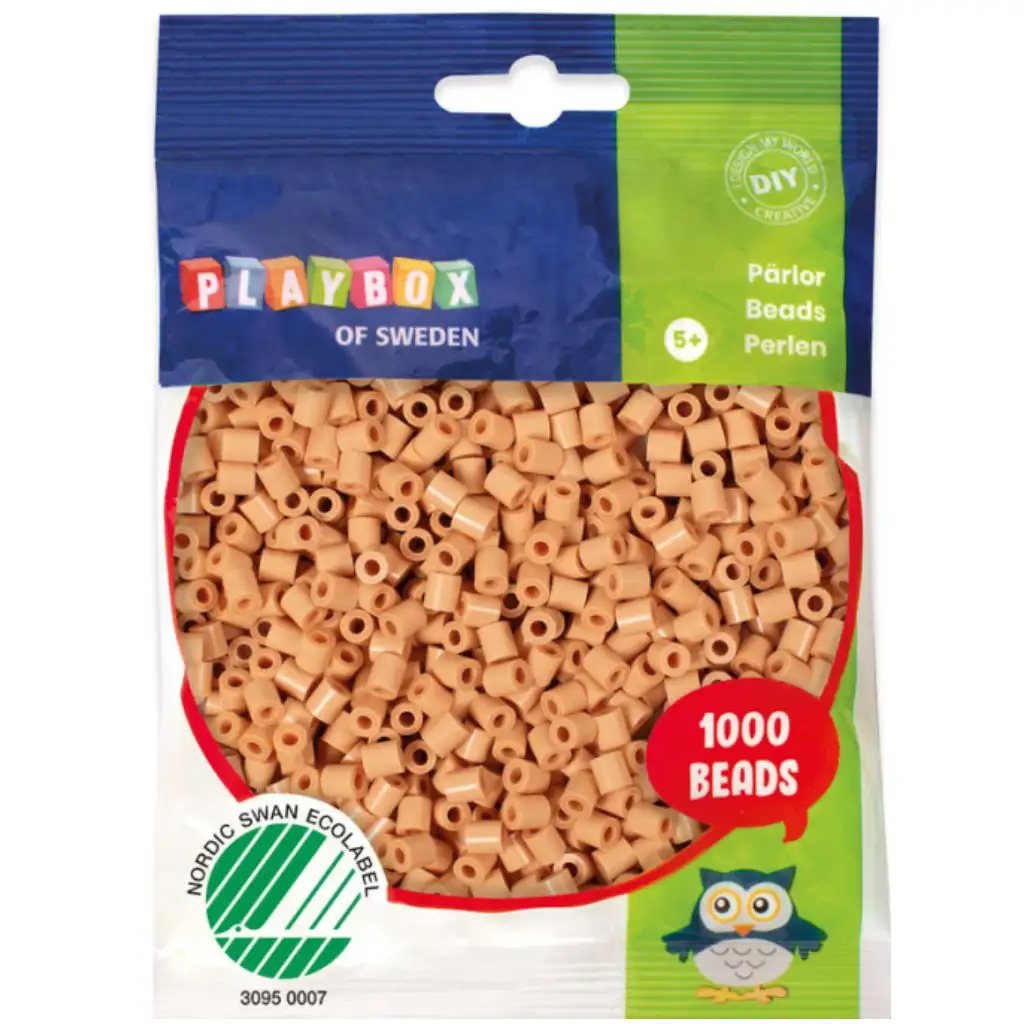 imagen de PlayBox: Perlas planas de 5 mm para planchar en color beige suave, paquete de 1000 unidades 1