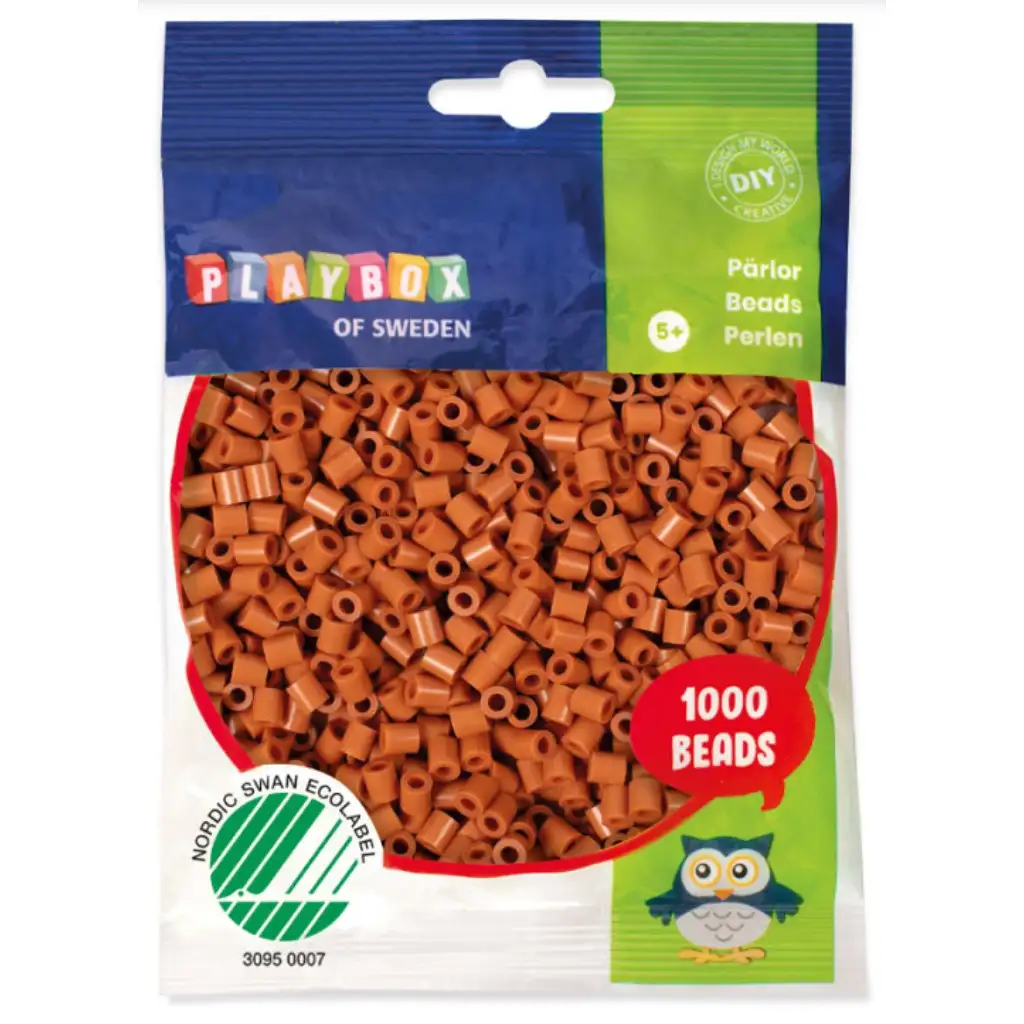 imagen de PlayBox: Perlas planas de 5 mm para planchar en color caramelo, 1000 unidades 1