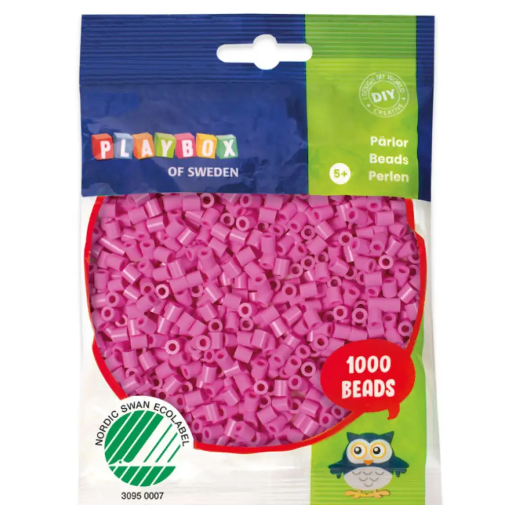 imagen de PlayBox: Perlas planas de 5 mm para planchar en color fucsia, paquete de 1000 unidades 1