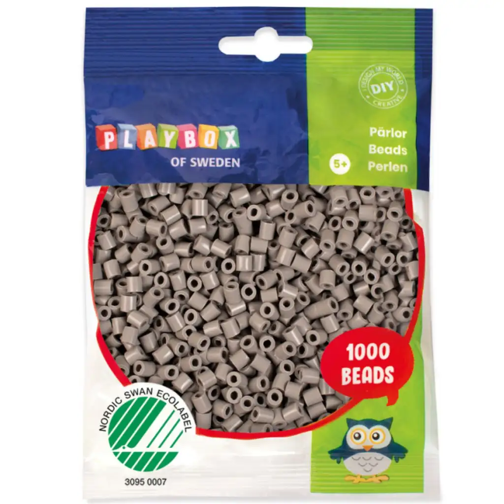 imagen de PlayBox: Perlas planas de 5 mm para planchar en color gris, paquete de 1000 1