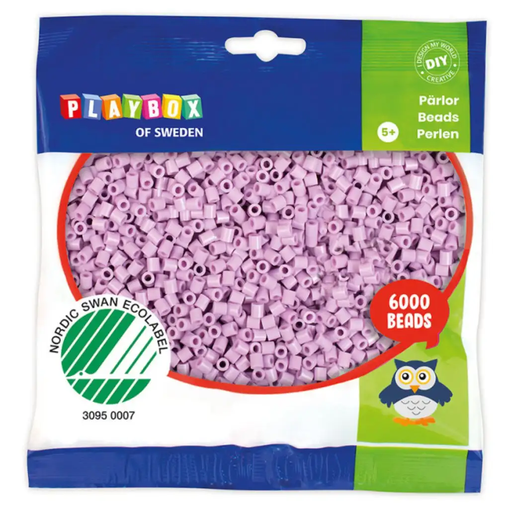 imagen de PlayBox: Perlas planas de 5 mm para planchar en color lila pastel de 6000 unidades 1