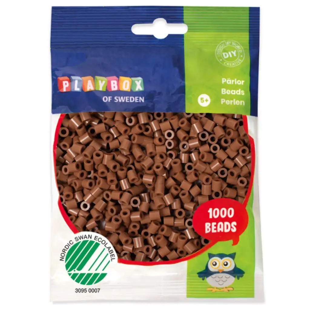 imagen de PlayBox: Perlas planas de 5 mm para planchar en color marrón nugat de 1000 unidades 1