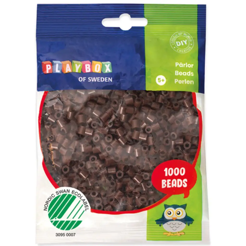 imagen de PlayBox: Perlas planas de 5 mm para planchar en color marrón, paquete de 1000 1
