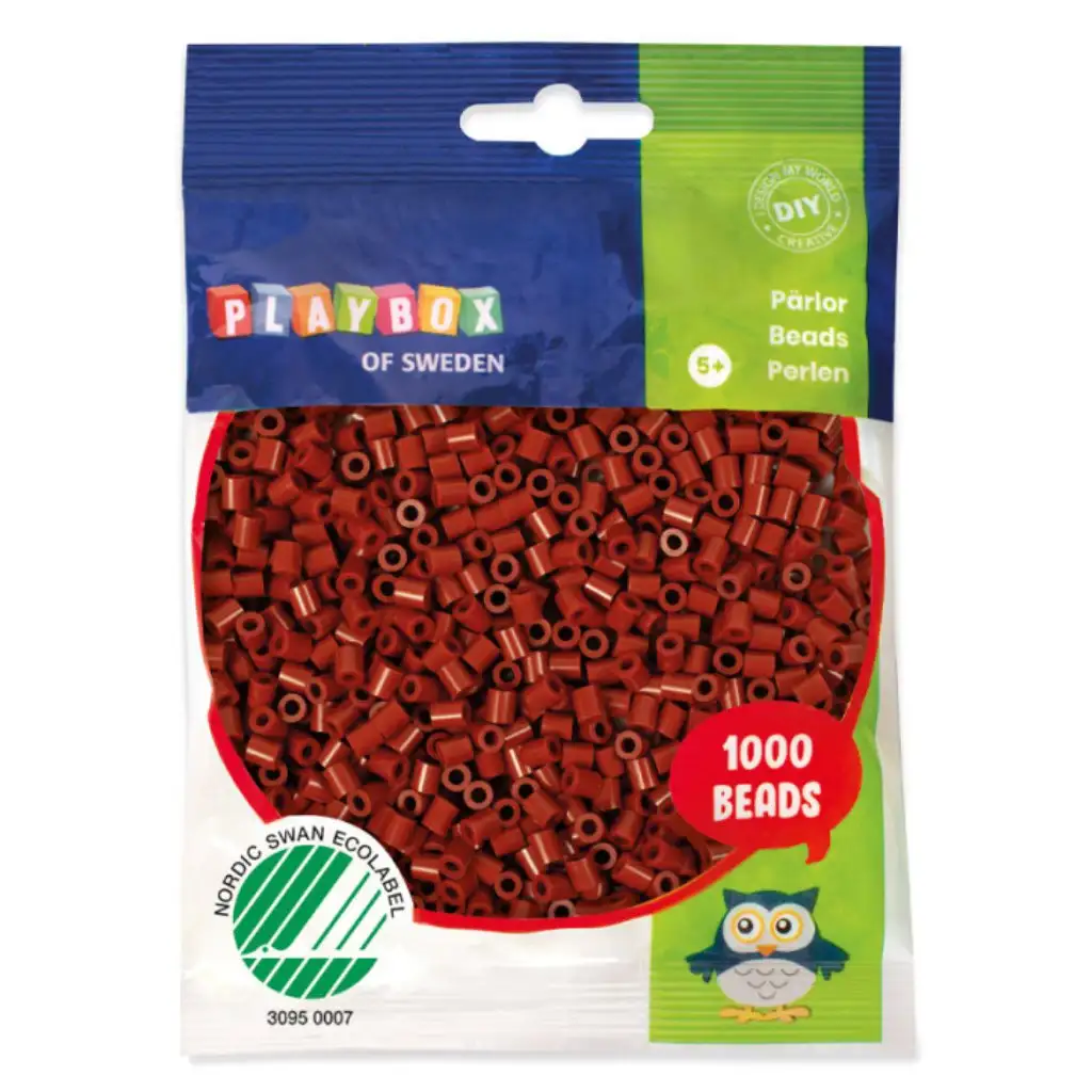 imagen de PlayBox: Perlas planas de 5 mm para planchar en color marrón rojizo, paquete de 1000 unidades 1