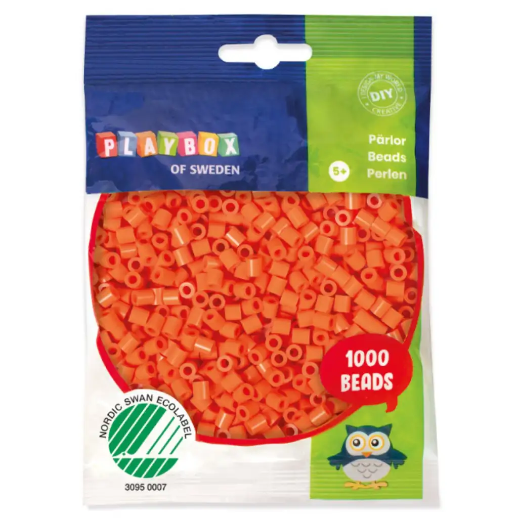 imagen de PlayBox: Perlas planas de 5 mm para planchar en color naranja claro, paquete de 1000 piezas 1