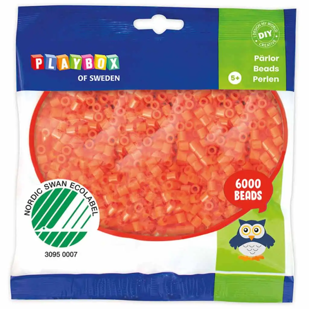 imagen de PlayBox: Perlas planas de 5 mm para planchar en color naranja en paquete de 6000 unidades 1