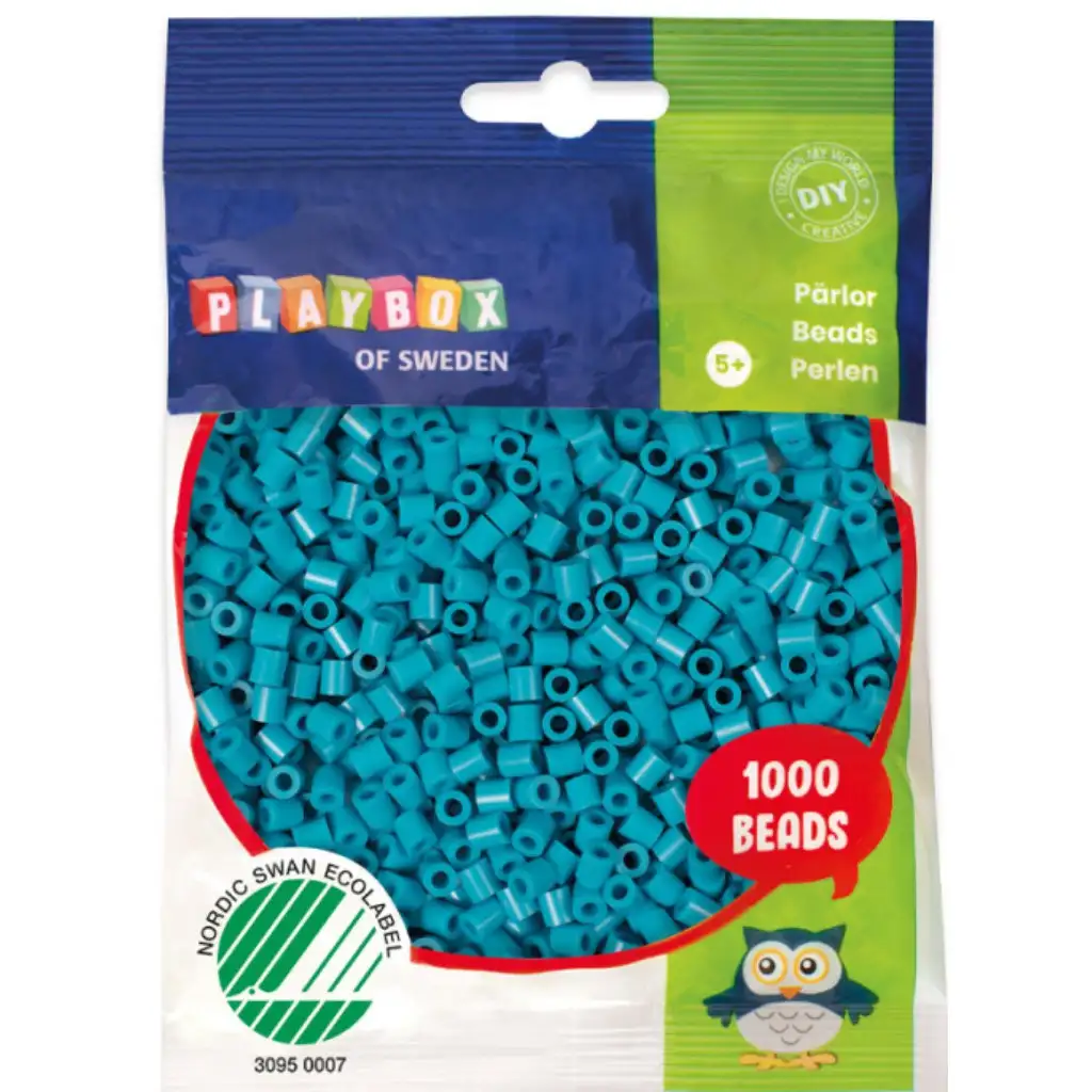 imagen de PlayBox: Perlas planas de 5 mm para planchar en color turquesa, paquete de 1000 unidades 1
