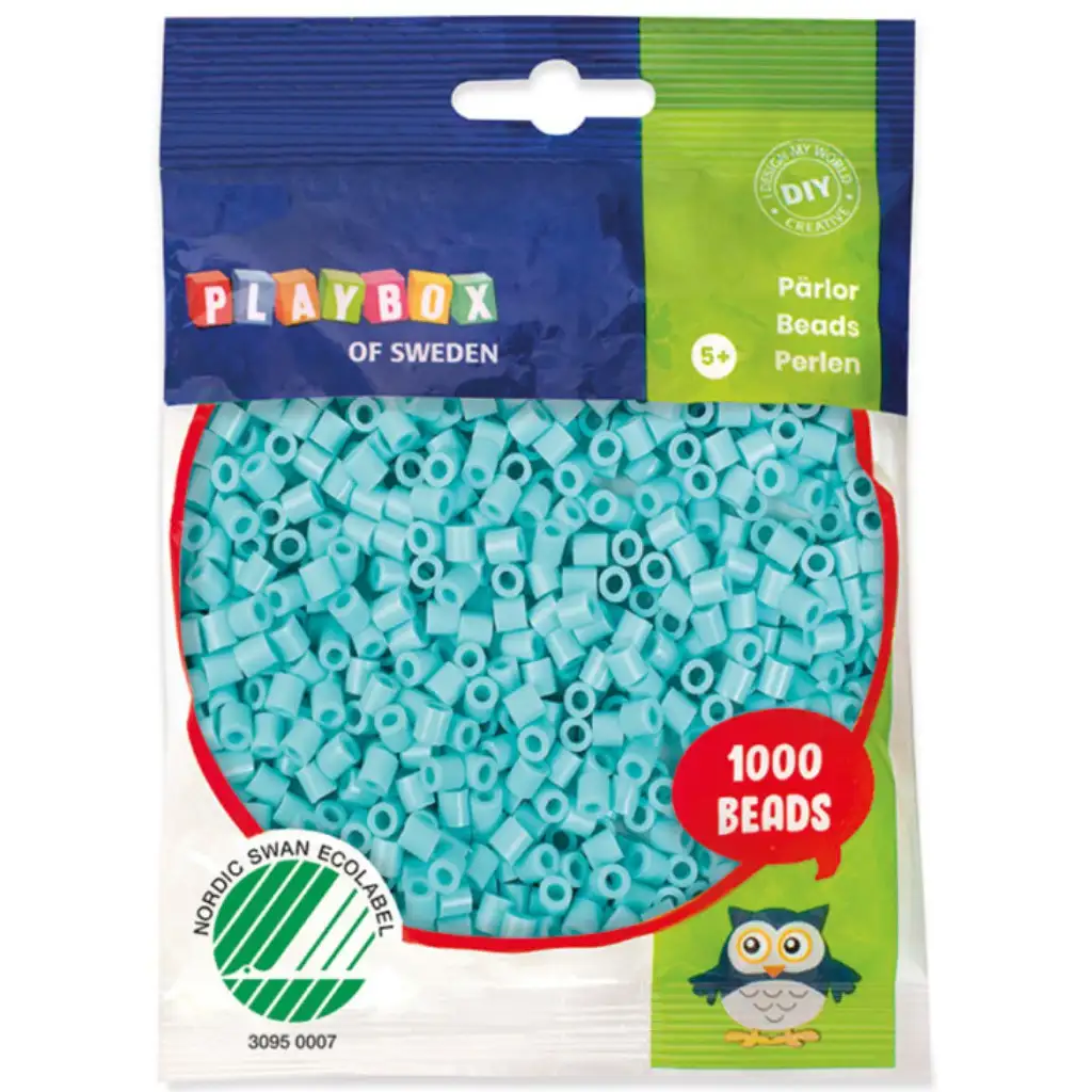 imagen de PlayBox: Perlas planas de 5 mm para planchar en color turquesa pastel de 1000 unidades 1