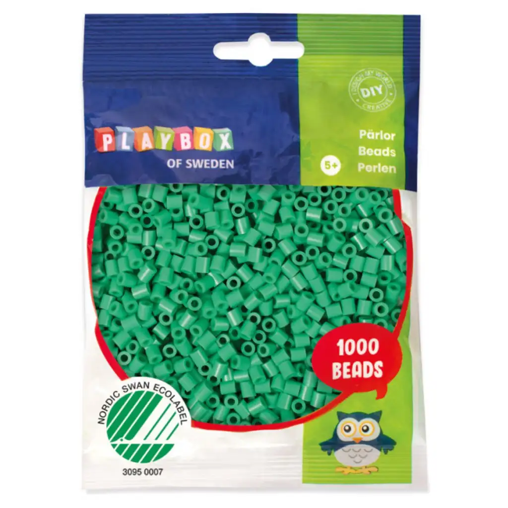 imagen de PlayBox: Perlas planas de 5 mm para planchar en color verde marino, 1000 unidades 1