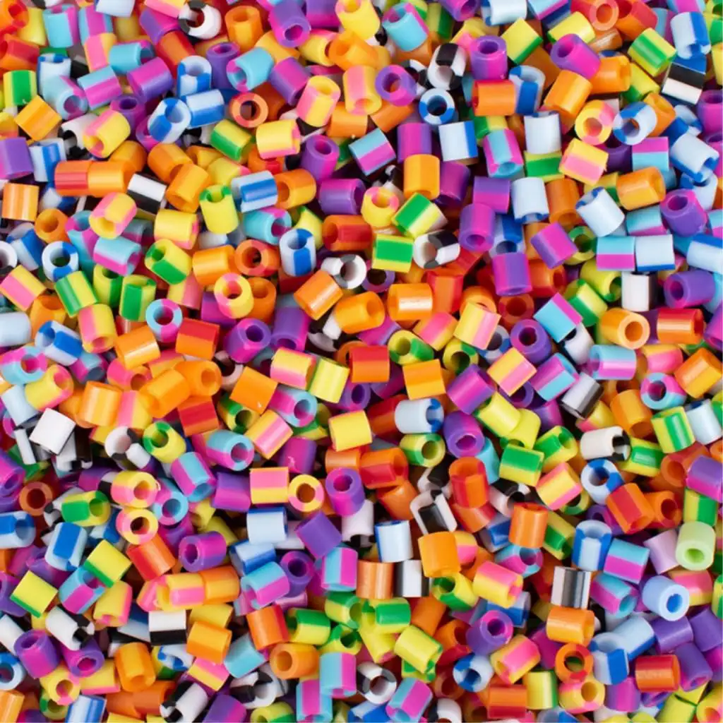 imagen de PlayBox: Perlas planas de 5mm para planchar, mezcla de perlas de rayas de 20000 piezas en cubo 1
