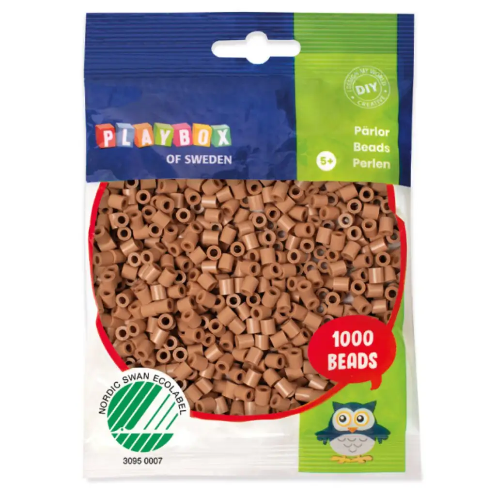 imagen de PlayBox: Perlas planas MIDI de 5 mm en color arena, 1000 unidades 1