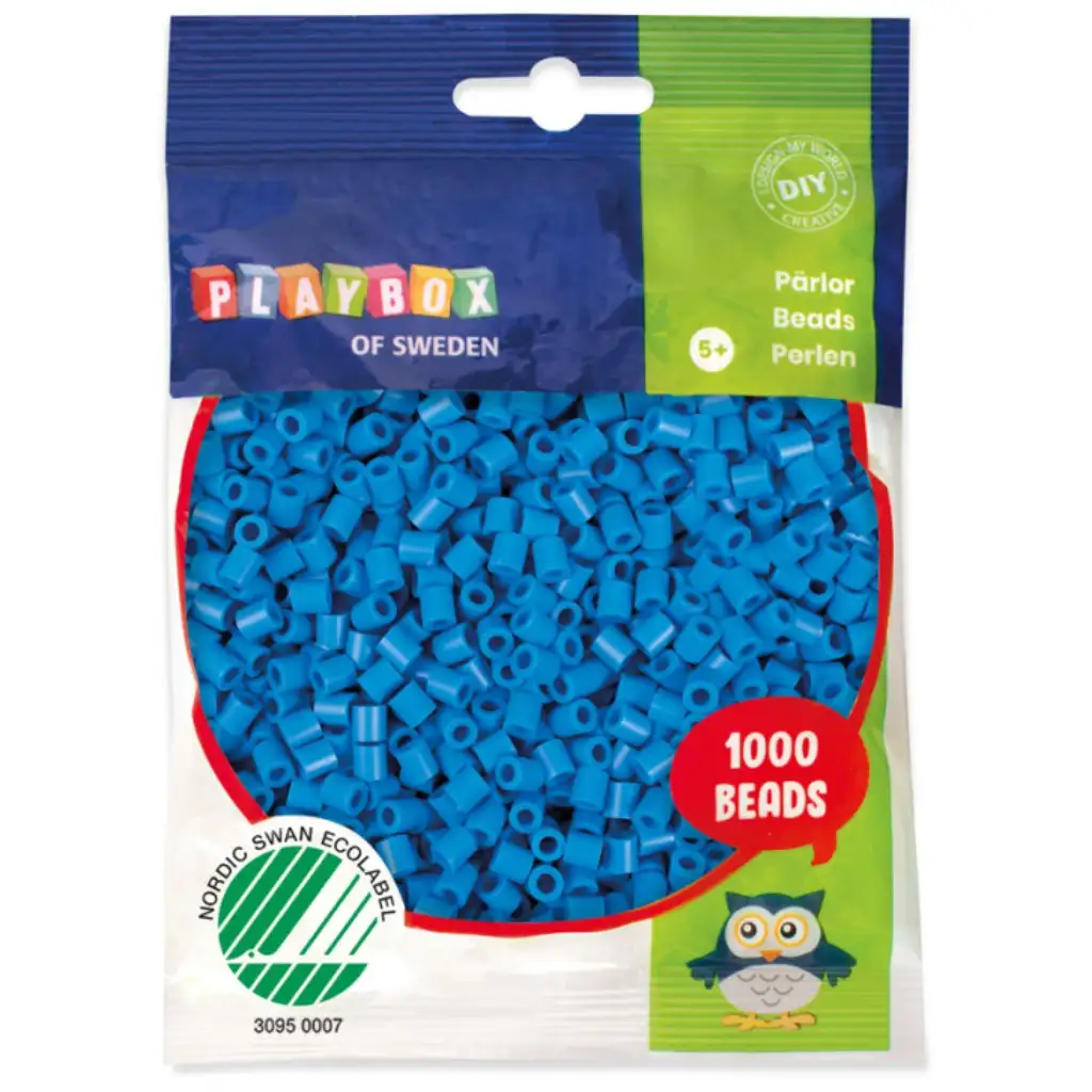 imagen de PlayBox: Perlas planas MIDI de 5 mm en color azul, paquete de 1000 unidades 1