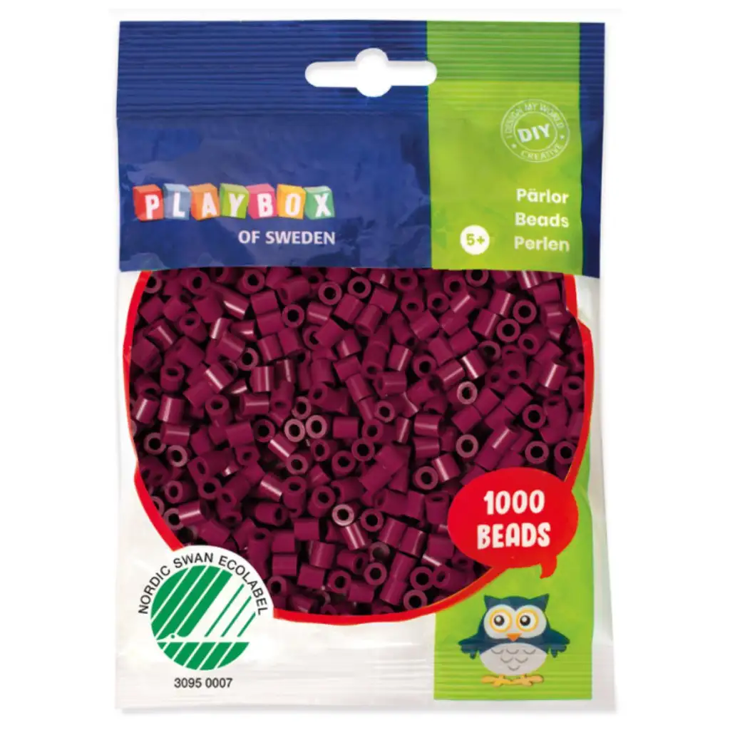 imagen de PlayBox: Perlas planas MIDI de 5 mm en color ciruela, paquete de 1000 1