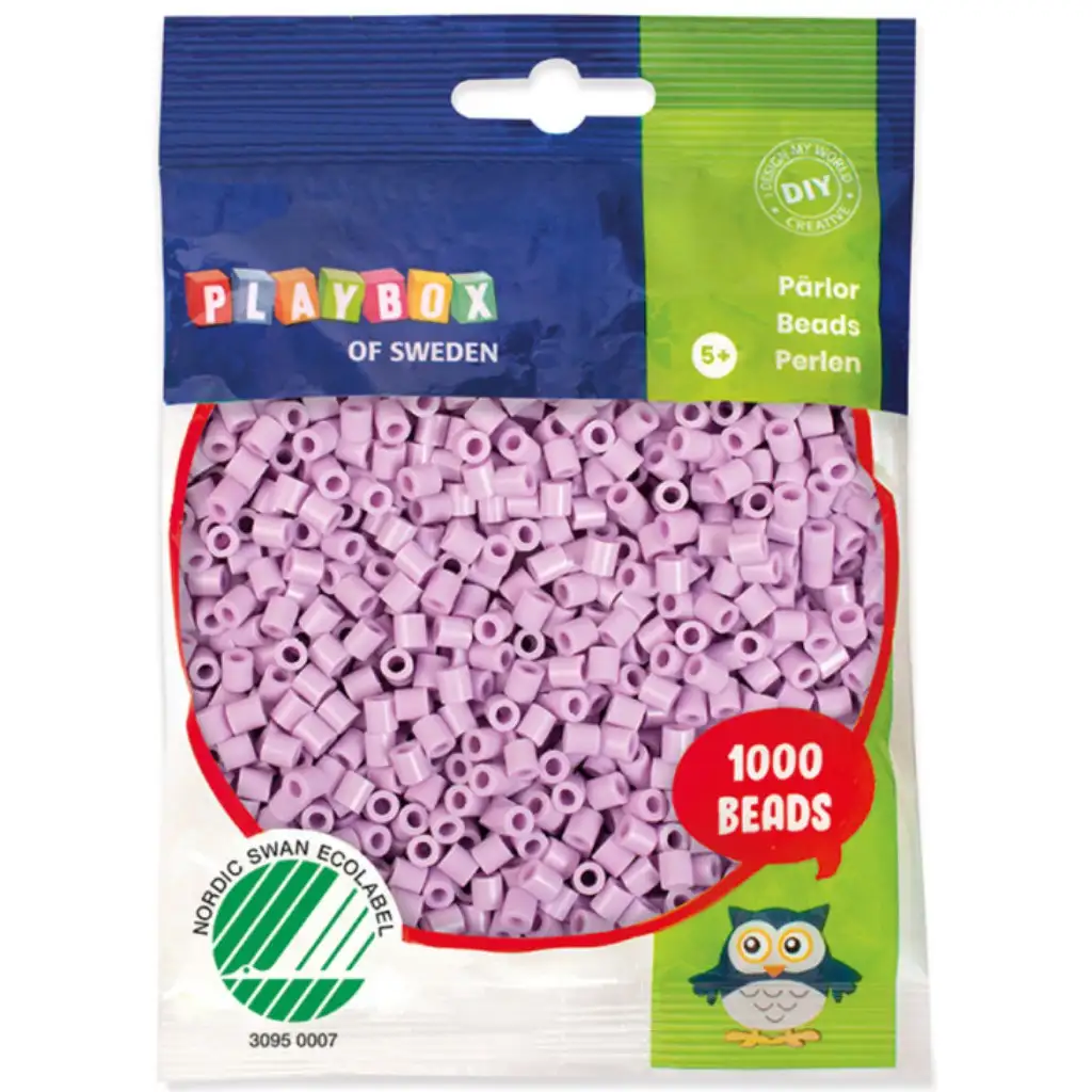 imagen de PlayBox: Perlas planas MIDI de 5 mm en color lila pastel de 1000 unidades 1