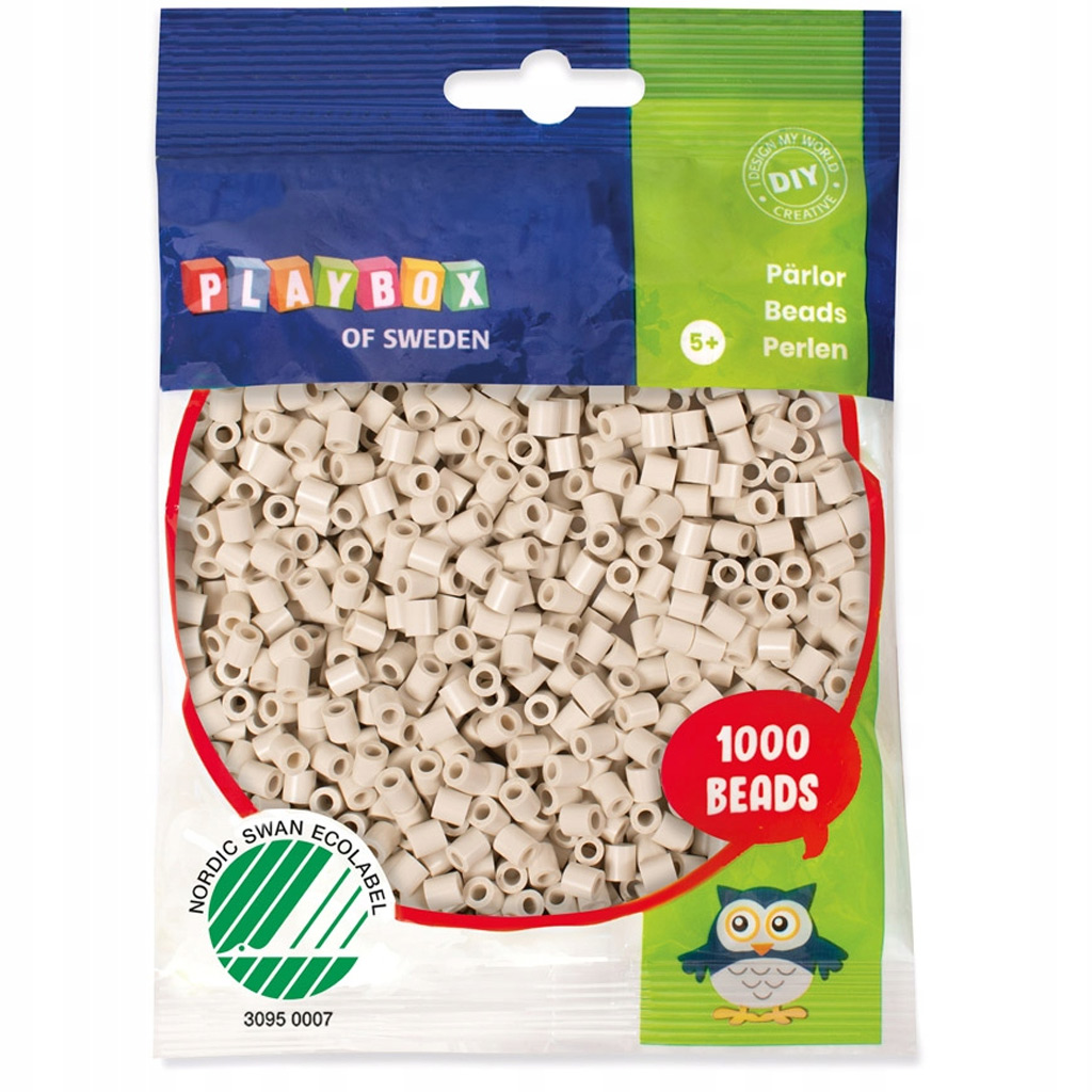 imagen de PlayBox: Perlas planas MIDI de 5 mm en color marrón claro, 1000 unidades 1