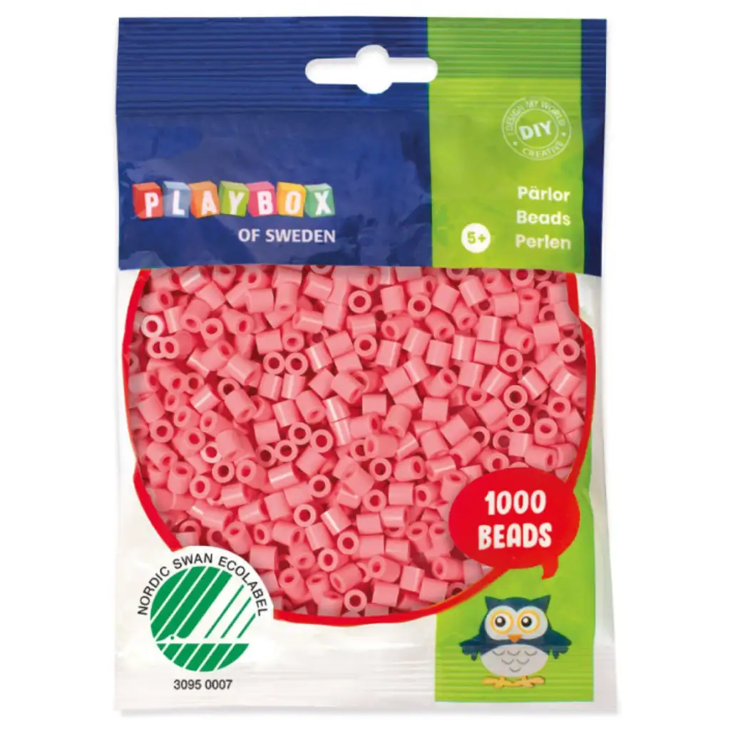 imagen de PlayBox: Perlas planchables MIDI de 5 mm en color rosa caliente de 1000 unidades 1