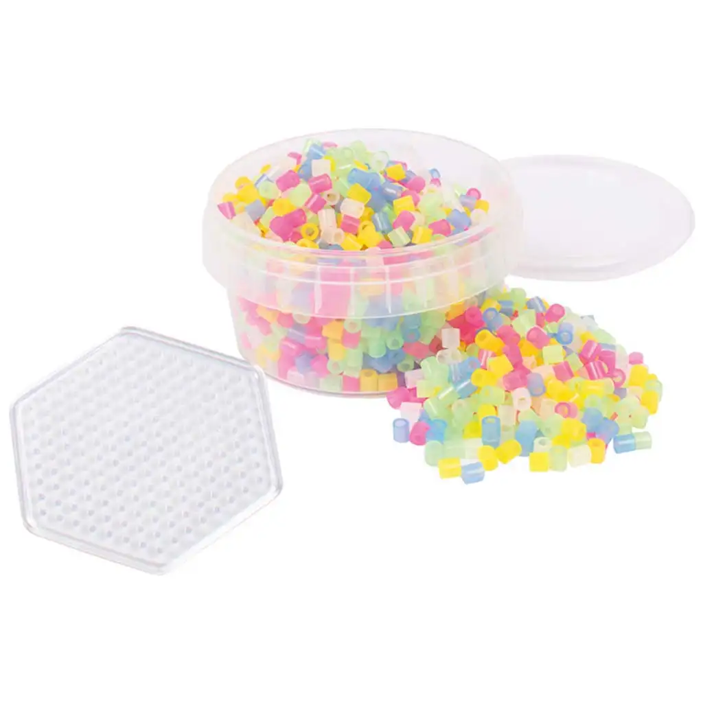 imagen de PlayBox: Perlas transparentes de 5 mm MIDI planchables con base hexagonal de 1000 piezas 1